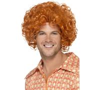 Peluca Afro De Jengibre Para Hombre Peluca De Disfraces Disco De Los Años 70