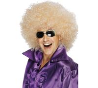 Peluca Afro Mega Rubia Discos Retro Para Hombre Accesorio De Disfraz