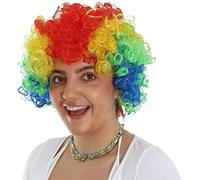 Peluca afro multicolor, accesorio de disfraces, pelo rizado grande de los años 70, payaso de discoteca para hombres y mujeres, perfecto para eventos de disfraces, paquete de 3