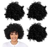 Peluca afro negra - Accesorio de disfraz - pelo rizado grande de los años 70 - Perfecto para eventos de disfraces - Paquete de 3