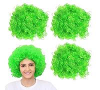 Peluca afro verde - Accesorio de disfraz - Funky pelo rizado grande de los años 70 - Perfecto para eventos de disfraces - Paquete de 2