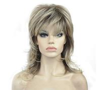 Peluca Aimole de capas peluda hasta los hombros con flequillo, cabello sint tico premium para mujer (R10-26)