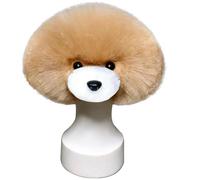 Peluca albaricoque-blanca para la práctica en peluquería canina - Caniche