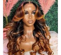 Peluca Anaranjada Del Frente Del Cordón De La Onda De La Onda Anaranjada Larga 180Density Suave Sin Pegamento De 26" Para Las Mujeres Con Las Pelucas Preplucked Babyhair