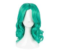 Peluca Anime Cosplay Juego de rol para Sailor Neptune Peluca larga y rizada verde para cosplay