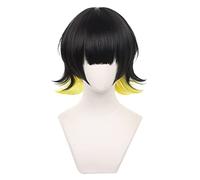 Peluca Anime Cosplay para Meguru Bachira Peluca,Short Black and Yellow Peluca de Cabello Sintético,Halloween Costume Cosplay,para Carnaval Navidad Fiesta
