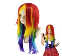 Peluca arcoíris,Peluca Rainbow Dash - Peluca de cosplay multicolor Peluca de anime | Pelucas de disfraz para mujer, pelucas de colores, peluca multicolor para disfraz de Halloween, fiesta de