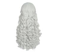 Peluca blanca rizada larga sintética for mujer, fiesta de Reina Bruja, Cosplay, 1 ud