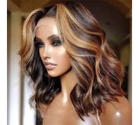 Peluca Bob Con Reflejos De Color Para Mujer Con Ondas Corporales - Encaje Frontal HD De 13X4 Pre-Arrancado Para Un Estilo Personal