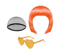 Peluca Bob para mujer, disfraz de neón, juego de peluca corta y gafas de sol, para actuaciones en escenarios, creador de contenidos, temáticas, cómic, disfraces, máscaras, artistas teatrales