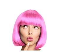 Peluca Bob Peluca Cabaret Pageboy Charleston Pelucas para Carnaval/Disfraces y Fiesta de Lemas - 13 COLORES (Rosa)