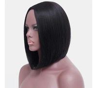 Peluca Bobo Head Peluca Llena De Pelo Corto Largo Negro De Moda Europea Y Americana