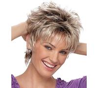 Peluca brasileña menos rosa redecilla de pelo peluca completa rubia pelucas de mujer de aspecto natural, pelucas de mujer corto pelo rizado peinado pelucas de cabello humano para hermoso y generoso