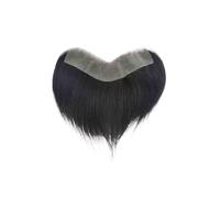 Peluca Cabello humano Hombres Tupé Base completa de PU Frente V Loop Frontal Hairline(16x2cm)