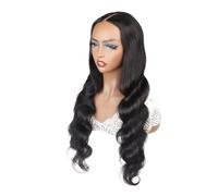 Peluca Cabello Humano Parte En V, Onda Corporal for Mujeres Estilo Remy Brasileño, Ideal For Principiantes, Sin Costuras Ni Pegamento, Densidad 180 Wiglets(14inch)