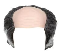 Peluca Calva Gris para Halloween, Peluca Divertida de Hombre Viejo Semicalva, Peluca de Científico Loco o Profesor para Mujeres y Hombres, Material de Seda Resistente a la Temperatura