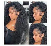 Peluca Cierro de cabello humano frontal de encaje 4x4 Cierre de agua suelta de agua rizada for mujeres negras Pelucas diarias(28in)