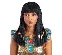 Peluca Cleopatra Trenzada Negra Adulto Mujeres Smiffys Disfraz Accesorio