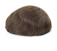 Peluca completa de encaje francés para hombre, 100 % cabello humano, color negro, marrón, rubio, sistema de repuesto para hombre, 7 x 9#110# color 5