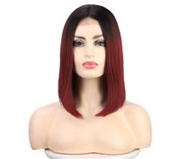 Peluca completa Peluca, corta, recta y lisa, diadema for mujer(Red)