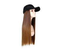 Peluca Con Diadema Gorra de béisbol negra de moda con peluca, sombrero sintético ondulado largo, pelucas, sombrero de pelo ajustable, peluca Gorros De Peluca Para Mujer (Color : 7)