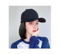 Peluca Con Diadema Peluca con gorra de béisbol for mujer, peluca Bob con hebilla interior corta, gorra de béisbol con pelo, peluca con visera de una pieza Gorros De Peluca Para Mujer (Color : C)