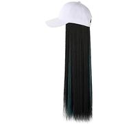 Peluca Con Diadema Sombrero de peluca de moda de 60 cm de largo, cabello largo y recto, peluca de gorra de pato invisible teñida, peluca de sombrero de béisbol nueva for mujer Gorros De Peluca Para Mu