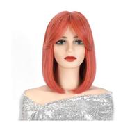 Peluca Con Flequillo Cubierta for la cabeza de la peluca, peluca universal Cos for mujer, cubierta completa for la cabeza con flequillo natural de moda Pelucas De Mujer Pelo Humano(A)