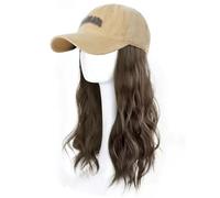 Peluca Con Flequillo Peluca De Sombrero Gorro De Peluca for Mujer, Gorra De Béisbol De Peluca, Gorro De Peluca De Moda Ondulada, Adecuado for Fiestas Temáticas Diarias, Conciertos, Citas Gorro con Pel
