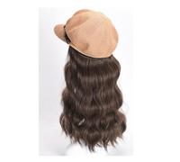 Peluca Con Flequillo Peluca De Sombrero Gorro de peluca for mujer, gorro octagonal, gorro de peluca ondulado, peluca de fibra sintética resistente al calor de aspecto natural, adecuado for uso diario