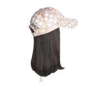 Peluca Con Flequillo Peluca De Sombrero Peluca de sombrero for mujer, gorra de béisbol de moda, sombrero de peluca marrón y negro, adecuado for fiestas temáticas diarias y ocio al aire libre Gorro con
