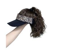 Peluca Con Flequillo Peluca De Sombrero Peluca rizada natural sintética con sombrero Gorra de béisbol Fácil de usar Pelucas de sombrero de pelo falso resistente al calor for mujeres negras Gorro con P