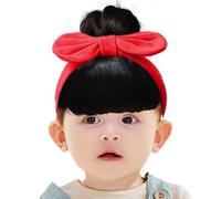 Peluca con moño para bebé, flequillo para niños, 18 cm, material y transpirable, ajuste ajustable, perfecta para actuaciones en escenario, celebraciones, reuniones