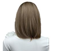 Peluca Corta Bob Dorada Ombré Para Mujer, De 35,5 Cm Hasta Los Hombros Con Flequillo, De Fibra Sintética Natural Resistente Al Calor, Ideal Para Fiestas Diarias.