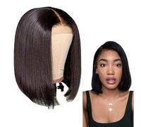 Peluca corta Bob negra 30,5 cm para mujer, pelucas diarias, fiestas cósmicas