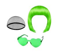 Peluca corta Bob | neón, cosplay de neón, disfraz de carnaval, para actuaciones en escenarios, creador de contenidos, temáticas, cómics, de disfraces, máscaras, artistas teatrales