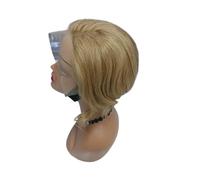 Peluca corta Bob Pixie para mujeres negras, peluca frontal de encaje de 13 x 4 x 1 pieza en T para uso diario Agrega volumen al cabello (8#)