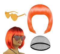 Peluca corta Bob, tocado para cosplay neón, accesorios para Halloween, para actuaciones en escenarios, creador de contenidos, temáticas, cómic, convenciones de disfraces, máscaras, artistas