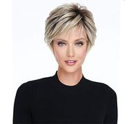 Peluca corta de color rubio degradado, peluca sintética recta para mujer, corte Pixie corto, color marrón, pelucas de fibra resistente al calor, 8 pulgadas, 150 g
