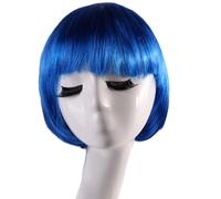 Peluca corta de colores BOB peluca para mujer, pelucas de pelo recto, peluca de pelo corto, para carnaval, cosplay, fiesta temática, Halloween, azul