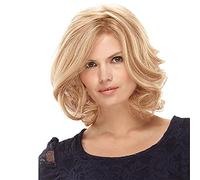 Peluca Corta de Corte Pixie de Color castaño Claro, Cabello Grande, Ondulado y Rizado, Apariencia sintética Resistente al Calor, Peluca de Mujer Natural y de Moda, Color dorad(Oro Claro - 13 Pulgadas