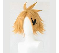 Peluca corta de pelo sintético resistente al calor de Boku No Hero Academia Kaminari Denki de alta calidad + gorra de peluca