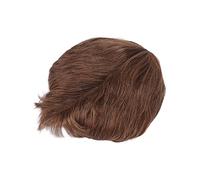 Peluca corta hombre marrón Peluca completa sintética natural Cómodos sentimientos reales Cabello liso para la fiesta de Halloween Disfraz de cosplay Fibra de alta temperatura