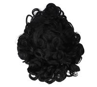Peluca corta negra rizada sintética de alta temperatura para mujer Pelo falso para la vida diaria Cosplay Party Performance Danza Tamaño ajustable Aspecto natural