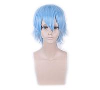 Peluca corta Oro amarillo Gris Azul Marrón Vino Rojo Naranja Fibra de alta temperatura Pelucas sintéticas Fiesta de disfraces Cosplay Peluca PL-002-37