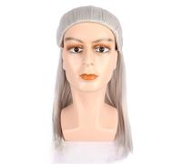 Peluca corta para hombre La peluca y la diadema de pelo liso largo blanco gris for hombre son adecuadas for diversas ocasiones Cubierta de calvicie