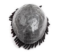 Peluca corta para hombre Peluca con trenzas for hombre, prótesis capilar for, peluquín de piel completa 0,1 mm, cabello humano, postizo rastas Cubierta de calvicie(1b#,6x8)