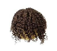 Peluca corta para hombre Reemplazo real del cabello humano tupé de los hombres cordón completo for postizo rizado Cubierta de calvicie(4#)
