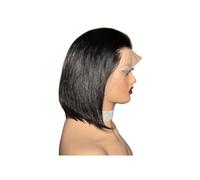 Peluca corta recta de Bob, pelucas delanteras de encaje 13x4, cabello humano for mujeres, uso diario Aspecto natural