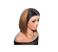 Peluca corta recta de Bob, pelucas delanteras de encaje 13x4, cabello humano for mujeres, uso diario Aspecto natural